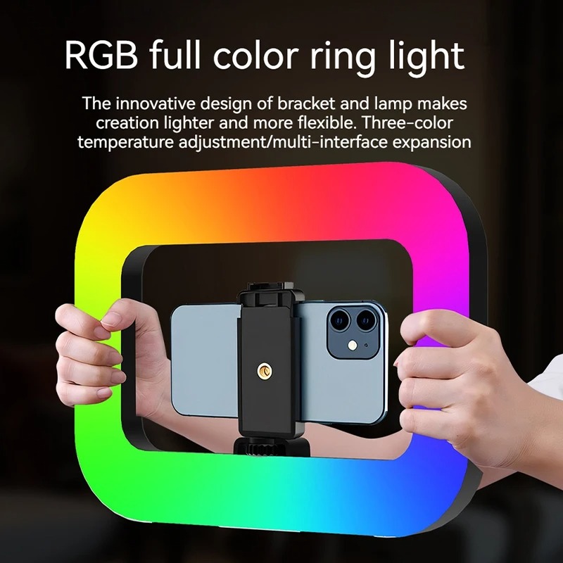 Photography Lighting Handheld - Lampu Cincin RGB Portabel untuk Ponsel,