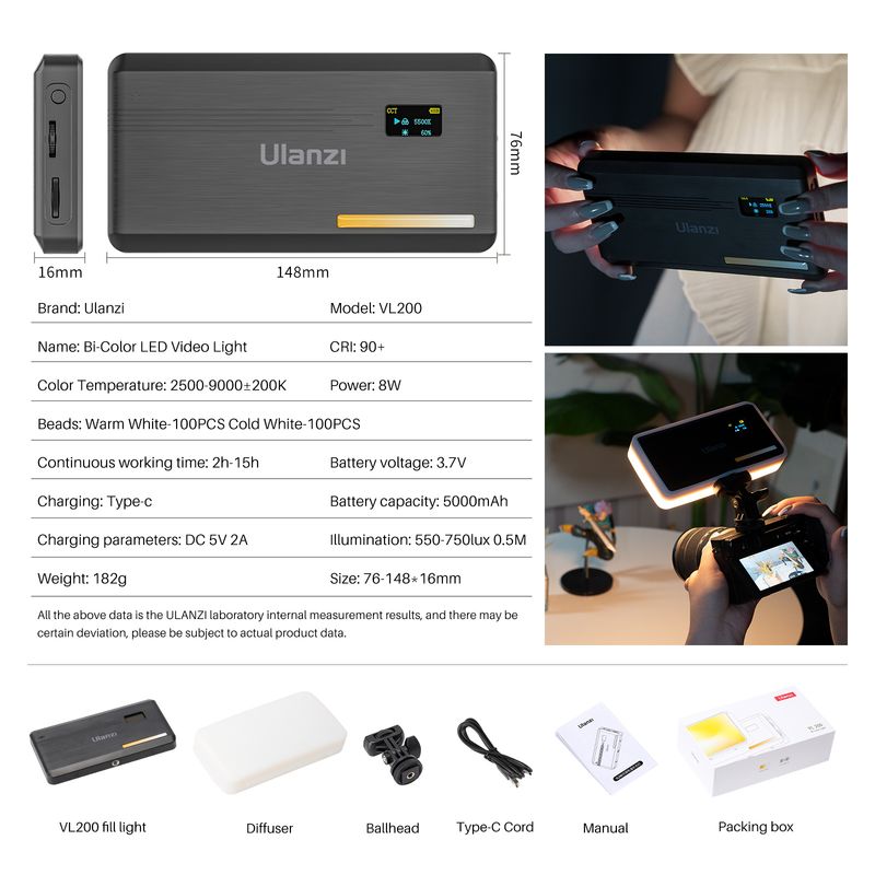 Ulanzi VL200 lampu Video Led d - Photography Lighting Description ulasan dan harga