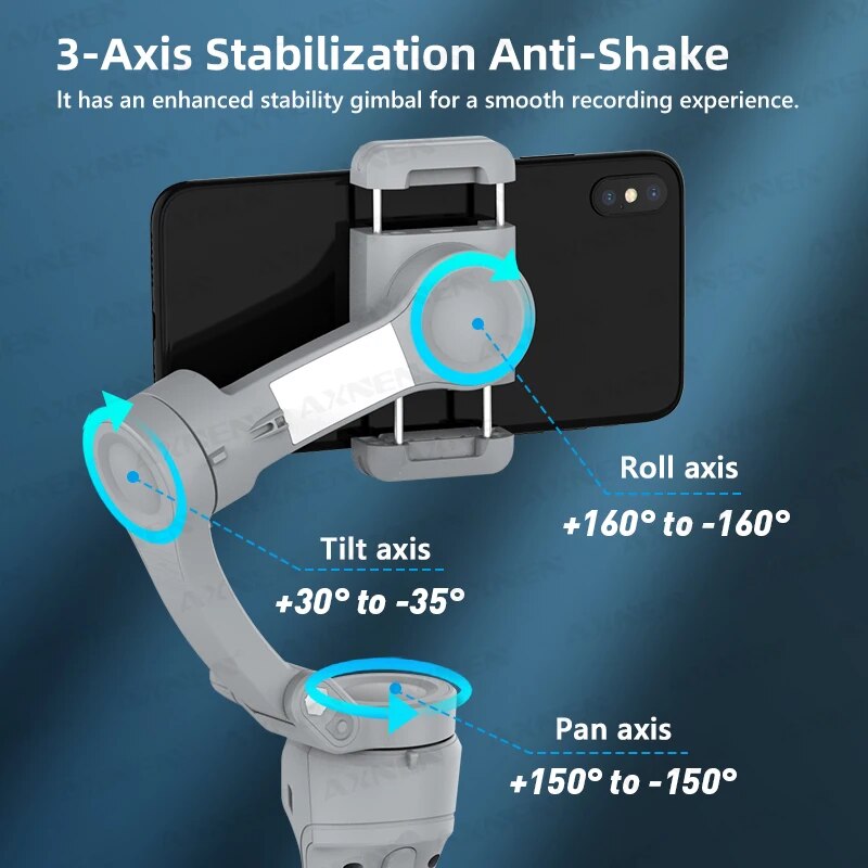 AXNEN HQ6 Gimbal genggam 3-sum - Photography Lighting Handheld ulasan dan harga