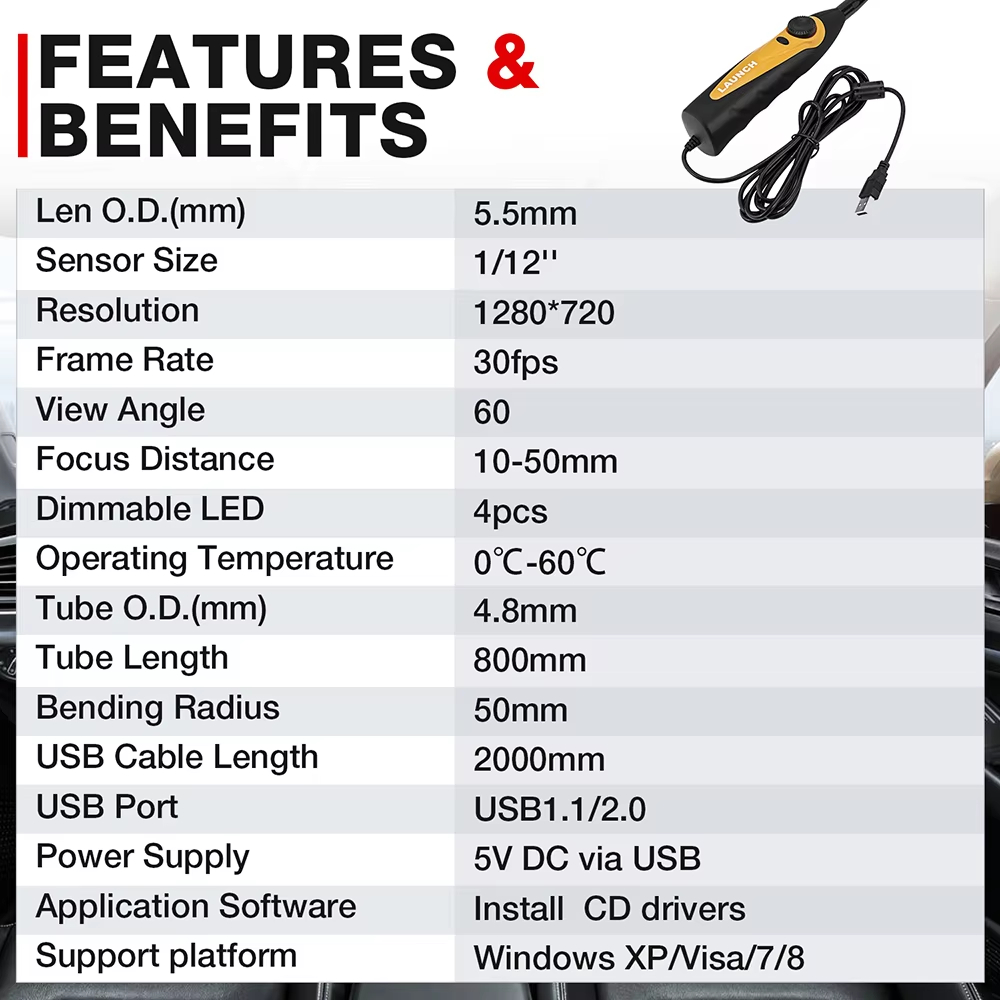 LAUNCH VSP600 Kamera Borescope - Photography Lighting Description ulasan dan harga