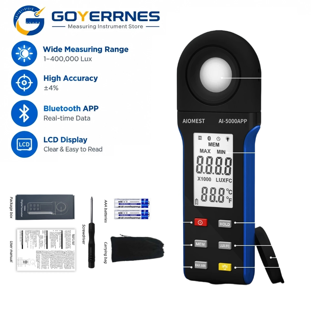 Pengukur Cahaya Digital 1-4000 - Photography Lighting Meter ulasan dan harga