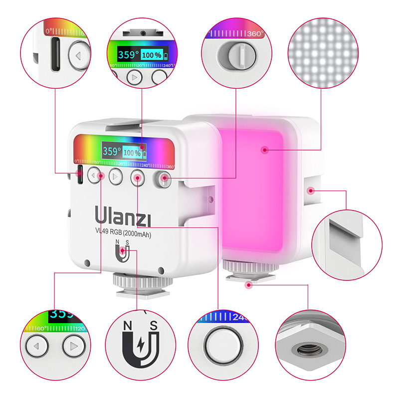Ulanzi VL49 lampu kamera RGB,  - Photography Lighting Game ulasan dan harga