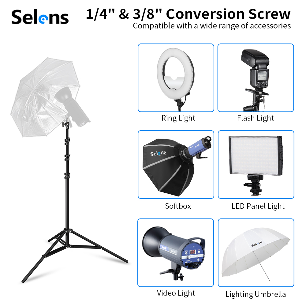 Statif Lampu Selens 2.2~3.95m  - Photography Lighting Meter ulasan dan harga
